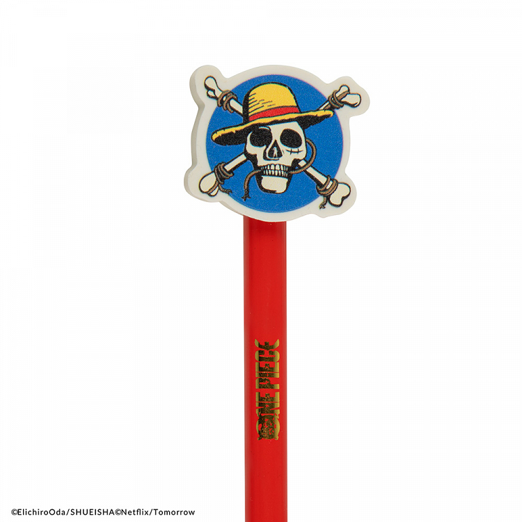 Display 20 Pencils with eraser ONE PIECE (5 pieces of 3 designs) - (Anime Collection)
