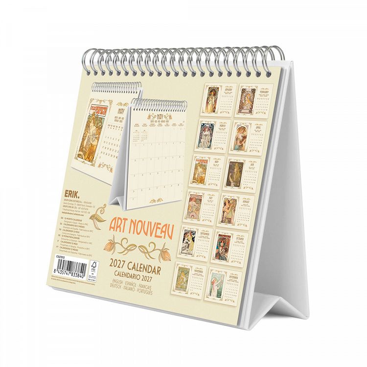Deluxe Desk Calendar 2027 ART NOUVEAU