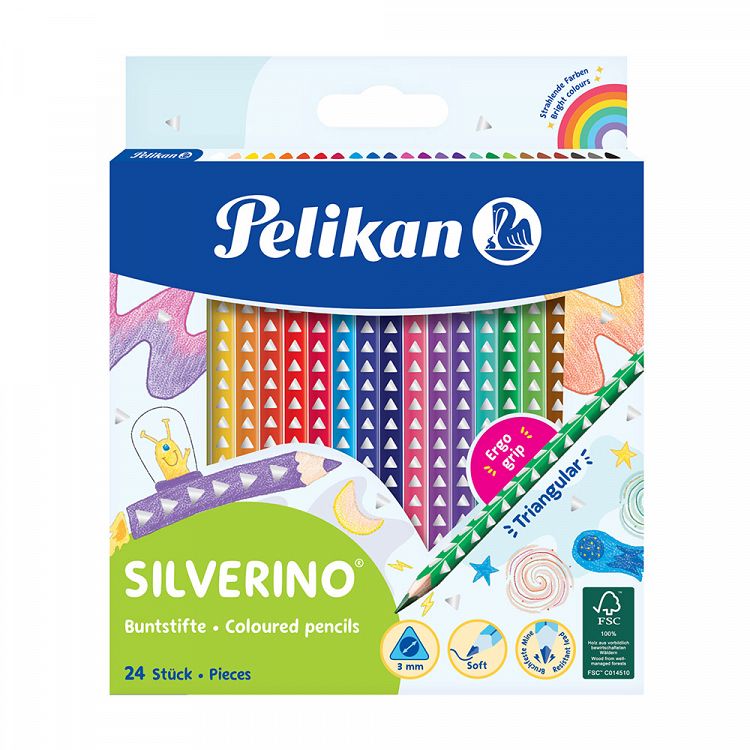 PELIKAN Colored Pencils Silverino 3mm 24 Colors - 10pcs Package