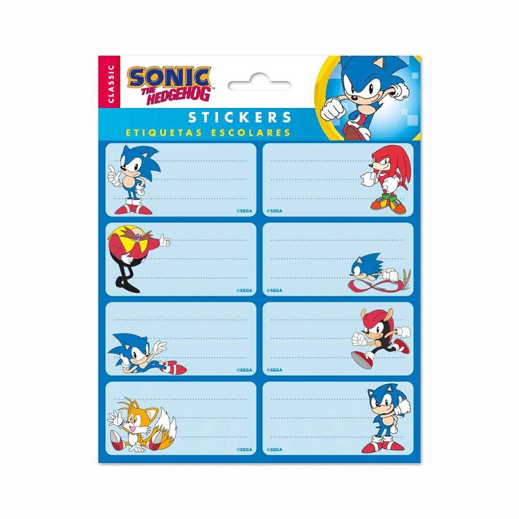 Sticky Labels 8x2 SONIC THE HEDGEHOG