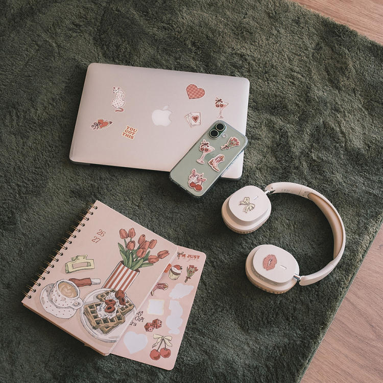 Premium Academic Weekly Planner 2026/2027 Wire-o 12 Months 16,5Χ21cm BAMBINA LATTE BLOSSOM by Kokonote