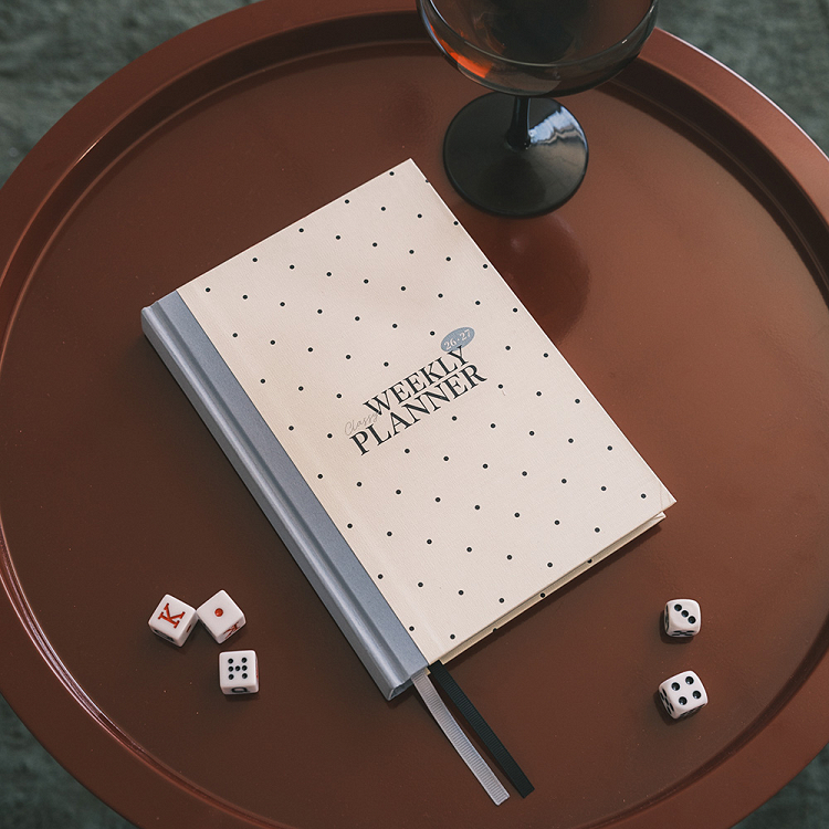 Premium Weekly Acadenic Diary 2026/2027 12 Months 15X21,5cm GAIA CLOUD DOTS by Kokonote