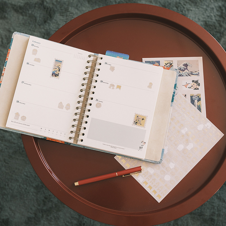 Premium Weekly Diary 2026/2027 17 Months 16.5x20cm IDOLE HOKUSAI by Kokonote