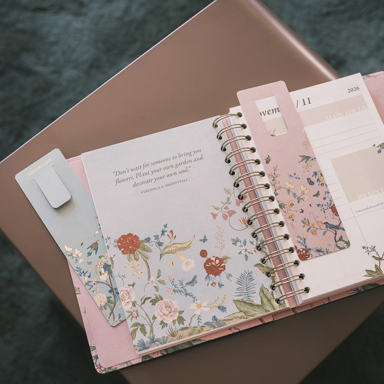 Premium Weekly Diary 2026/2027 17 Months 16.5x20cm IDOLE SEASONAL FLOWERS by Kokonote