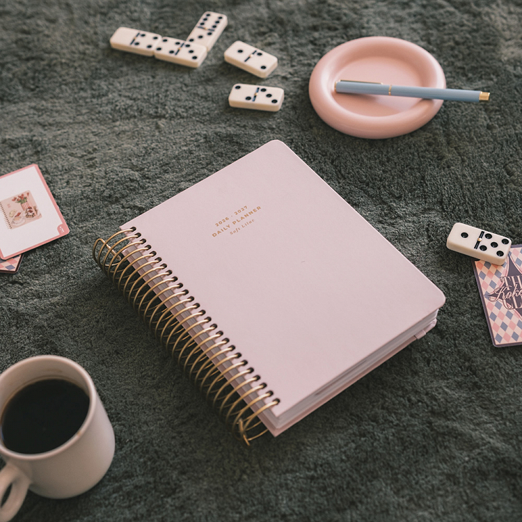 Premium Academic Daily Agenda 2026/2027 Wire-o 12 Months 18Χ21,5cm MUSE SOFT LILAC by Kokonote