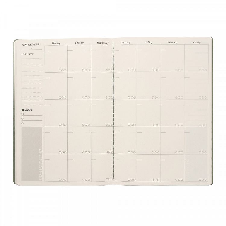 Perpetual Monthly Planner 17Χ25cm MATCHA LATTE by Kokonote