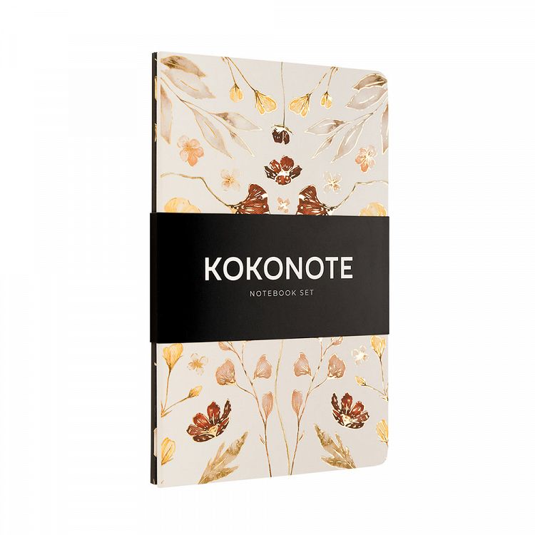 Σετ 2 Τετραδίων Α5 KOKONOTE Jour Florale