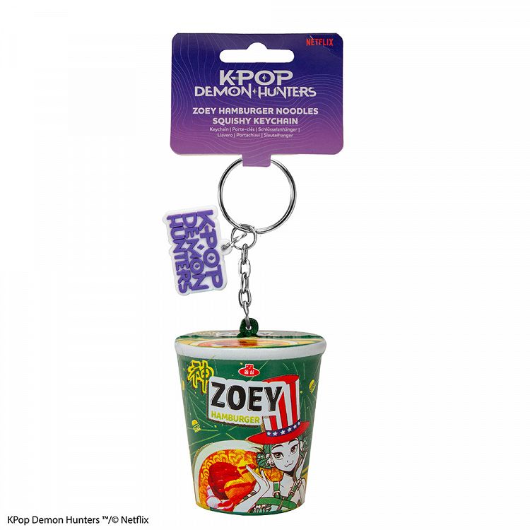 Squishy Μπρελόκ K-POP DEMON HUNTERS Noodle Cup Zoey Hamburger