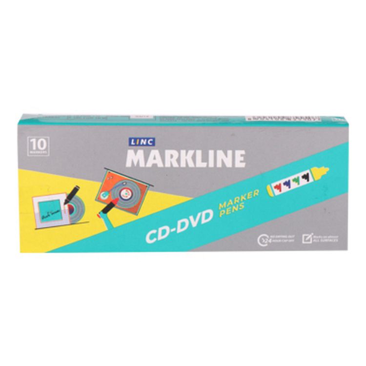 Permanent CD/DVD/OHP Marker LINC Markline/black 10pcs