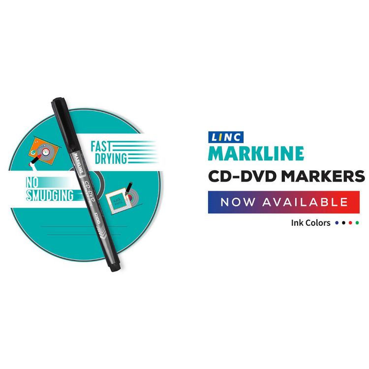 Μαρκαδόρος CD/DVD LINC Markline/μπλε 10τμχ