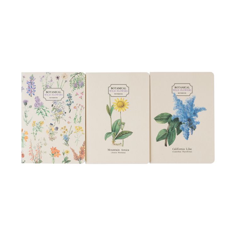 Pack of 3 Notebooks Α6/10X15 BOTANICAL Wild Flowers by Kokonote