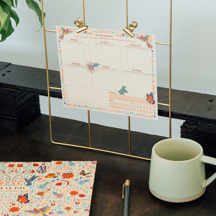 Weekly Planner Notepad 19Χ17cm with Sticky Notes FRIDA KAHLO Viva La Vida