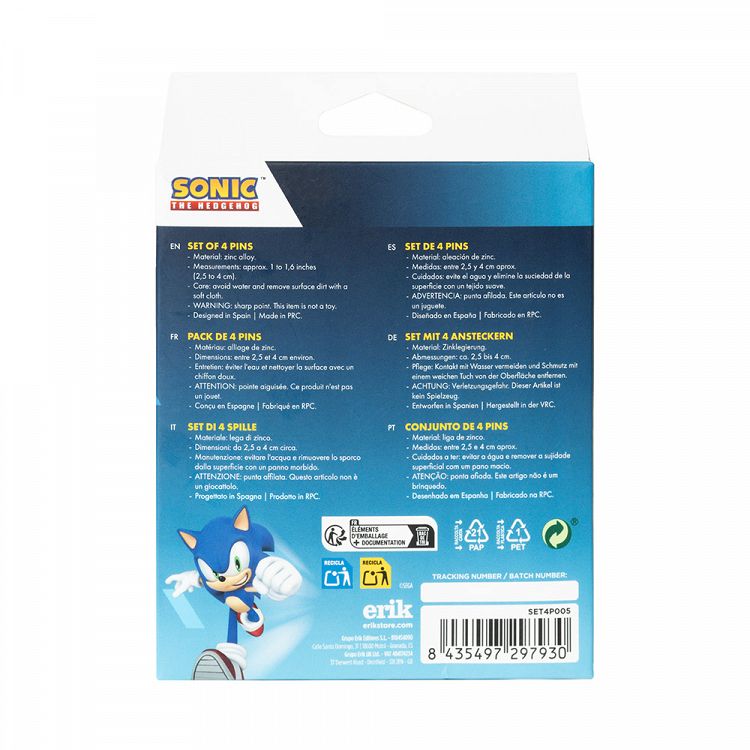 4 Badge Pack SONIC THE HEDGEHOG
