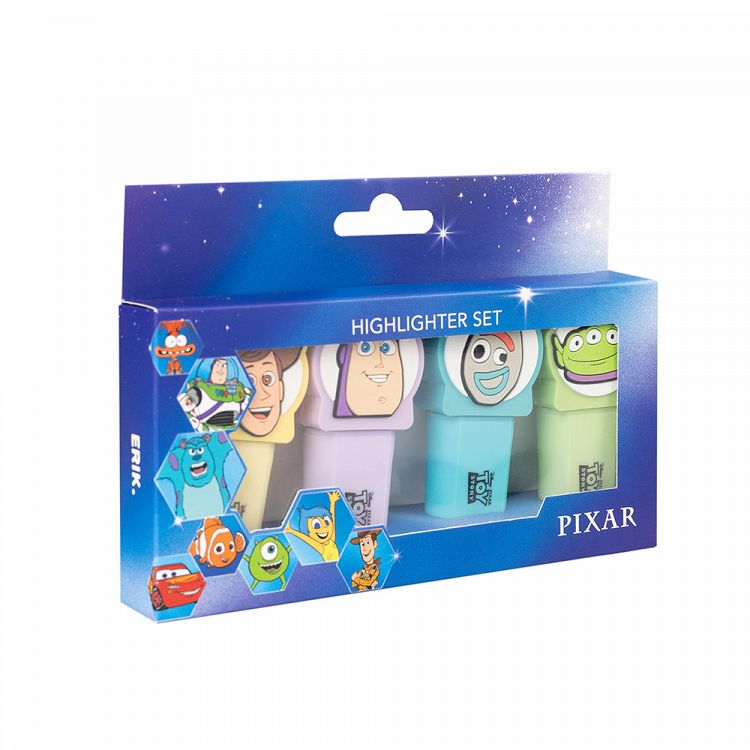 Set of 4 Highlighters with 3D Topper DISNEY PIXAR TOY STORY