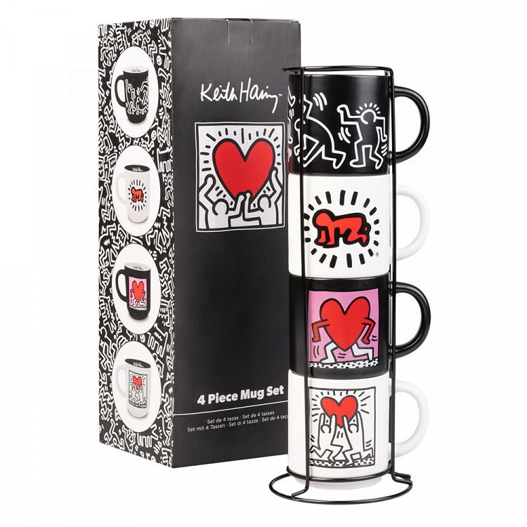 4 Mugs Set in Metallic Display KEITH HARING
