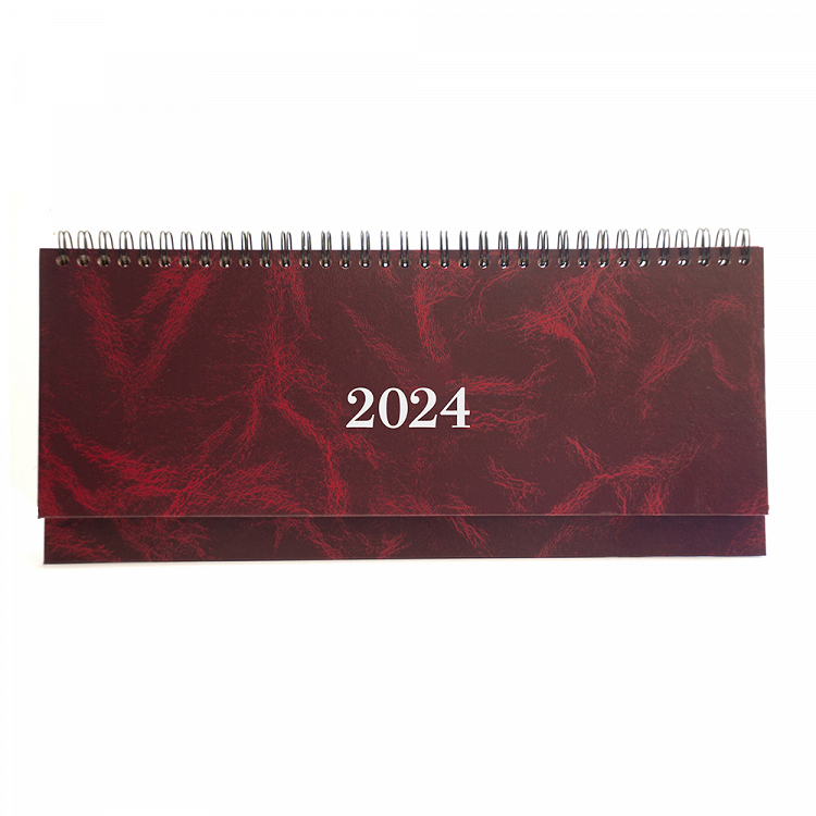 Weekly Planner 2024 30Χ13 Spiral Marble Burgundy
