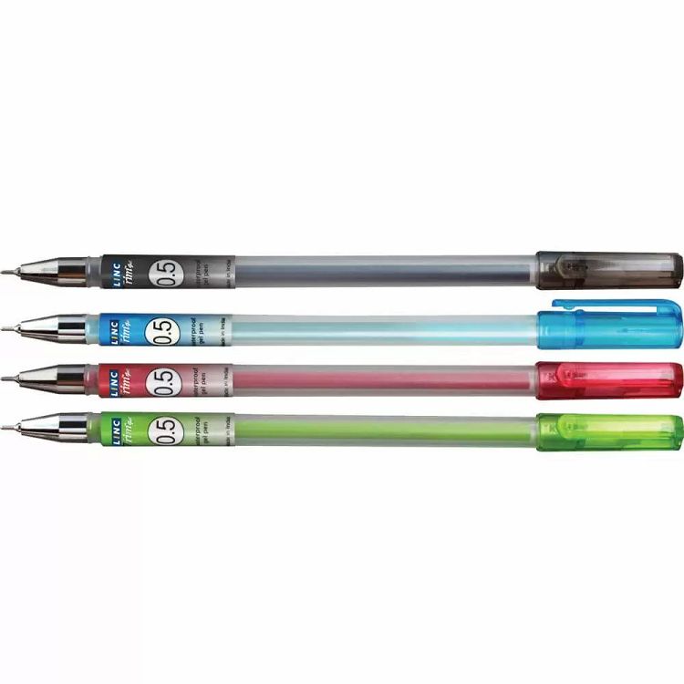 Gel pen LINC TRIM/OCEAN - black, box 12pcs