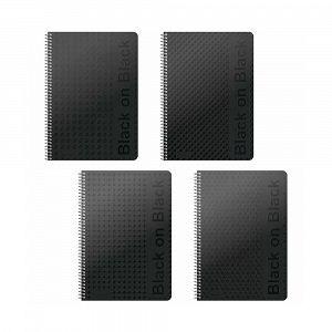 BLACK ΟΝ BLACK Τετράδιο Σπιράλ Wirelock B5/17Χ25 5 Θέματα 150 Φύλλα 6τμχ