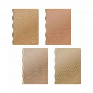 NATURAL Wirelock Notebook B5/17Χ25 4 Subjects 120 Sheets 6pcs