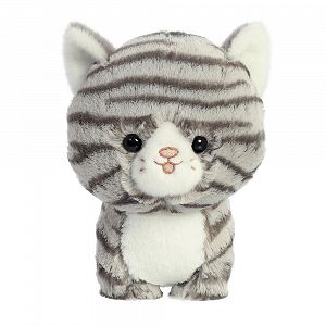 TEDDY PETS Grey Tabby Cat 18cm/7in