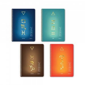 ZODIAC Wirelock Notebook B5/17Χ25 3 Subjects 90 Sheets 6pcs