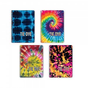 TIE DYE Wirelock Notebook B5/17Χ25 4 Subjects 120 Sheets 6pcs