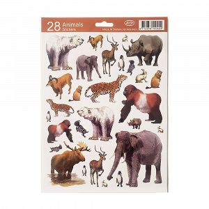 Wild Animals 28 Stickers in an A4 sheet