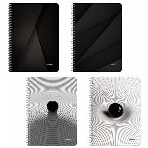 BLACK & WHITE Wirelock Notebook A4/21Χ29 2 Subjects 60 Sheets 10pcs pack