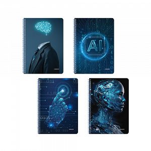 ΤΕΧΝΗΤΗ ΝΟΗΜΟΣΥΝΗ (ΑΙ) Wirelock Notebook B5/17Χ25 4 Subjects 120 Sheets 6pcs pack