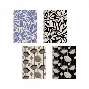 FLOWERS Wirelock Notebook B5/17Χ25 2sub 60sh 10pcs