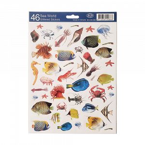 GLITTER SEA WORLD 46 Glitter Stickers in an A4 sheet