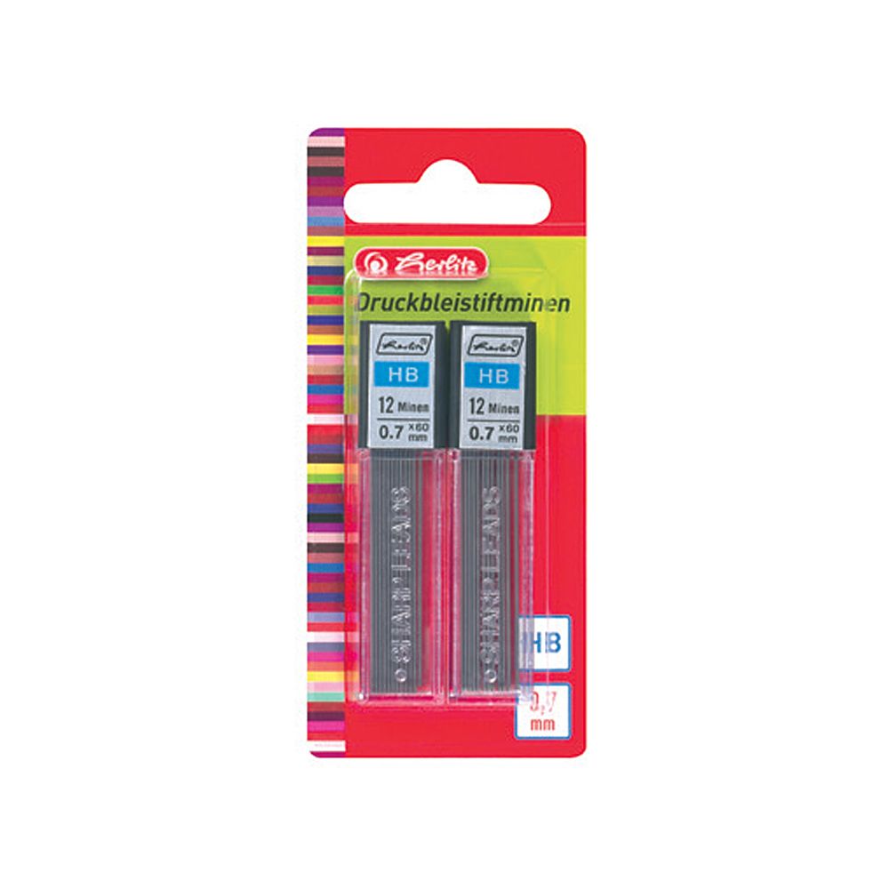 HERLITZ Mechanical Pencil Leads HB 0,7mm 2pcs in Blister Card - 10pcs Package