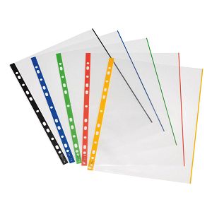 HERLITZ Embossed Clear Pocket A4 Colored 70mic - 50pcs Package