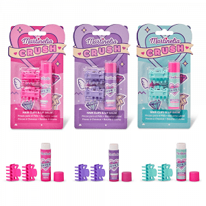 Super Set with 2x Hair Clips & 1x Lip Balm 4gr CRUSH, in 3 flavours