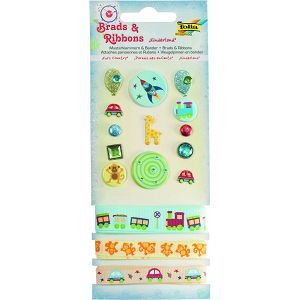 Brads & Ribbons with Split-pins Childrens' Land