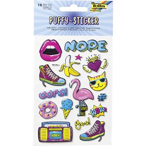 Set 16 Puffy Stickers, 10.5X16 cm, STAND TALL