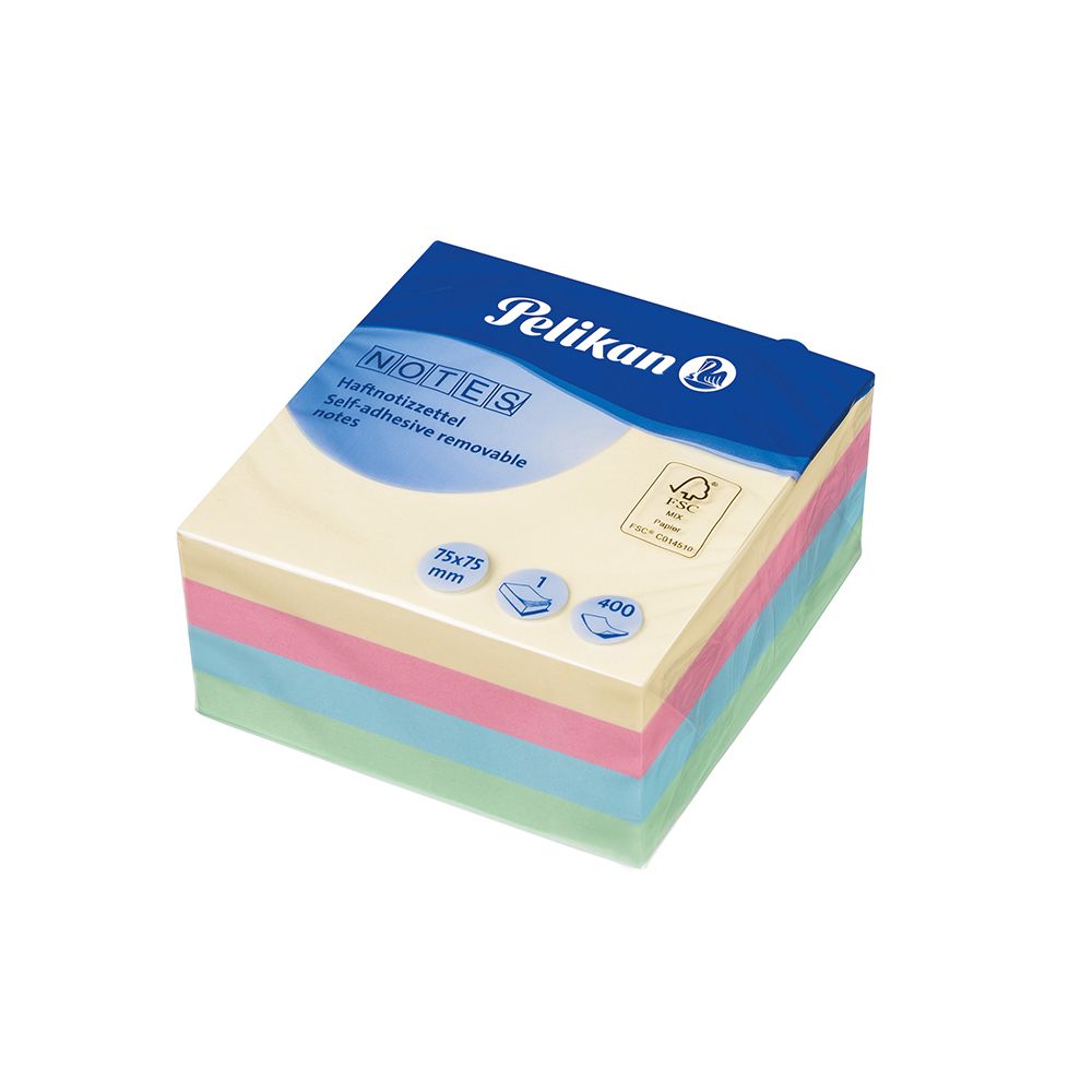 PELIKAN Sticky Notes Cube 400 Sheets Pastel Mix 4 colors
