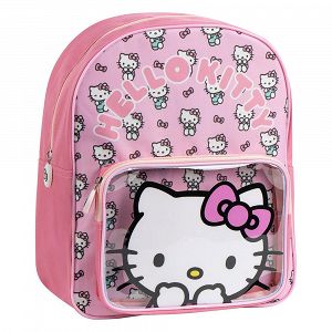Παιδική Τσάντα Πλάτης 30εκ με Διάφανη Τσέπη HELLO KITTY