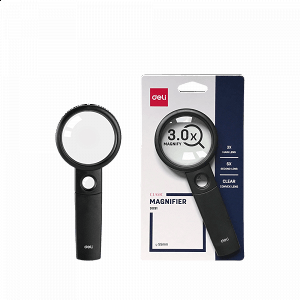 DELI Μεγεθυντικός Φακός Χ3 Φ55mm Πλαστικός Μαύρος [σε blister]