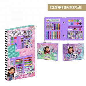 Colouring Stationery Set Briefcase 43pcs GABBY´S DOLLHOUSE