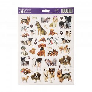 38 DOGS Stickers in an A4 sheet