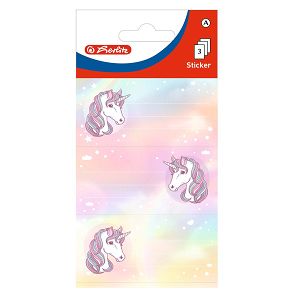 HERLITZ Self-adhesive Book Labels Unicorn 3 Sheets X 3 Labels - 10pcs Package