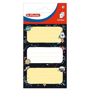 HERLITZ Self-adhesive Book Labels Space 3 Sheets X 3 Labels - 10pcs Package