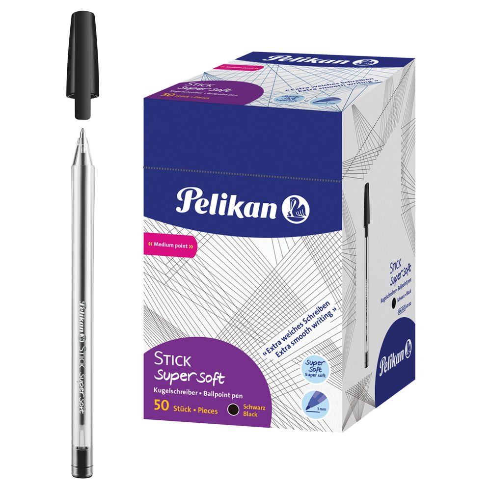 PELIKAN Ballpoint Pen Stick K86 Super Soft Black - 50pcs Package