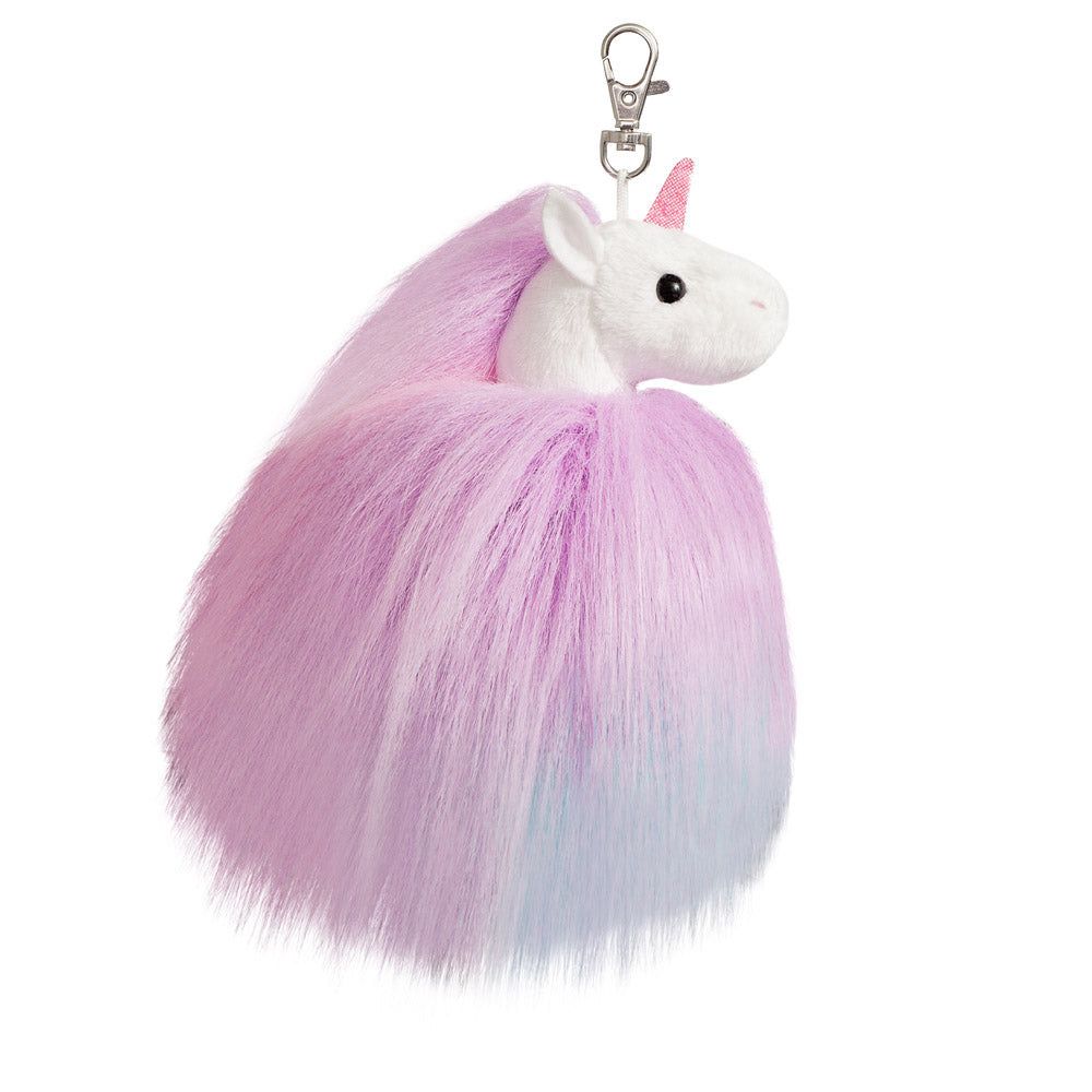 Sparkle Tales Fluffy Unicorn Soft Toy with Keyclip