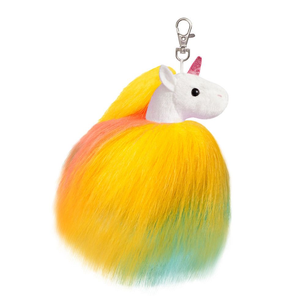 Sparkle Tales Fluffy Unicorn Soft Toy with Keyclip