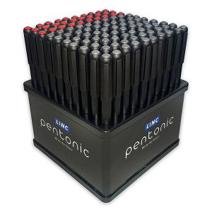 Ball pen LINC Pentonic/Μαύρο-Κόκκινο, 0.70mm, Θήκη 100τμχ για Πύργο