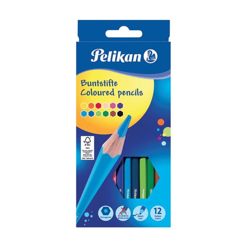 PELIKAN Colored Pencils BSLN 12 Colors - 10pcs Package