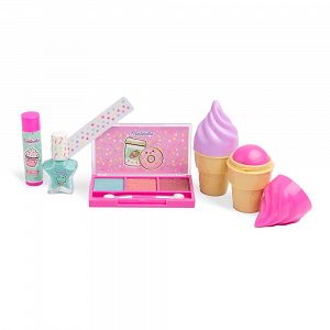 YUMMY SPARKLE Beauty Set (Eyeshadow palette, 3 lip balms, Nail polish, Stickers)