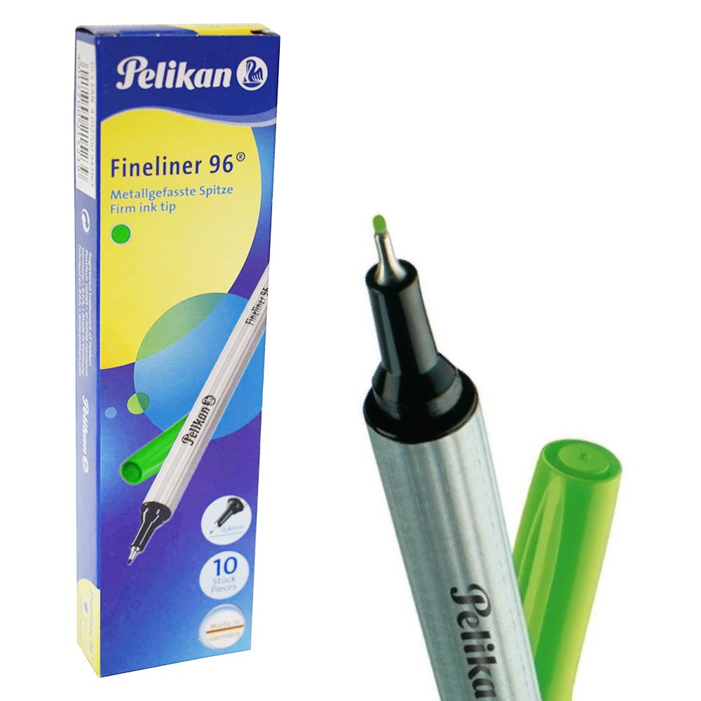 PELIKAN Firm Ink Tip 0.4mm Fineliner 96 Light Green - 10pcs Package